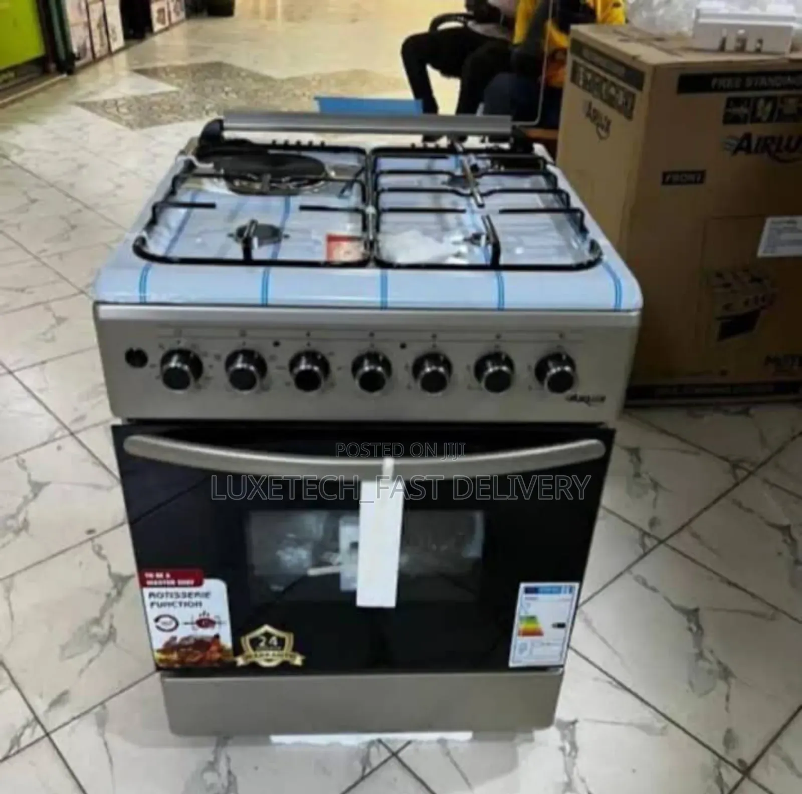 Airlux Cooker 3 Gas, 1 Electric Hob, Electric Oven 60x60cm