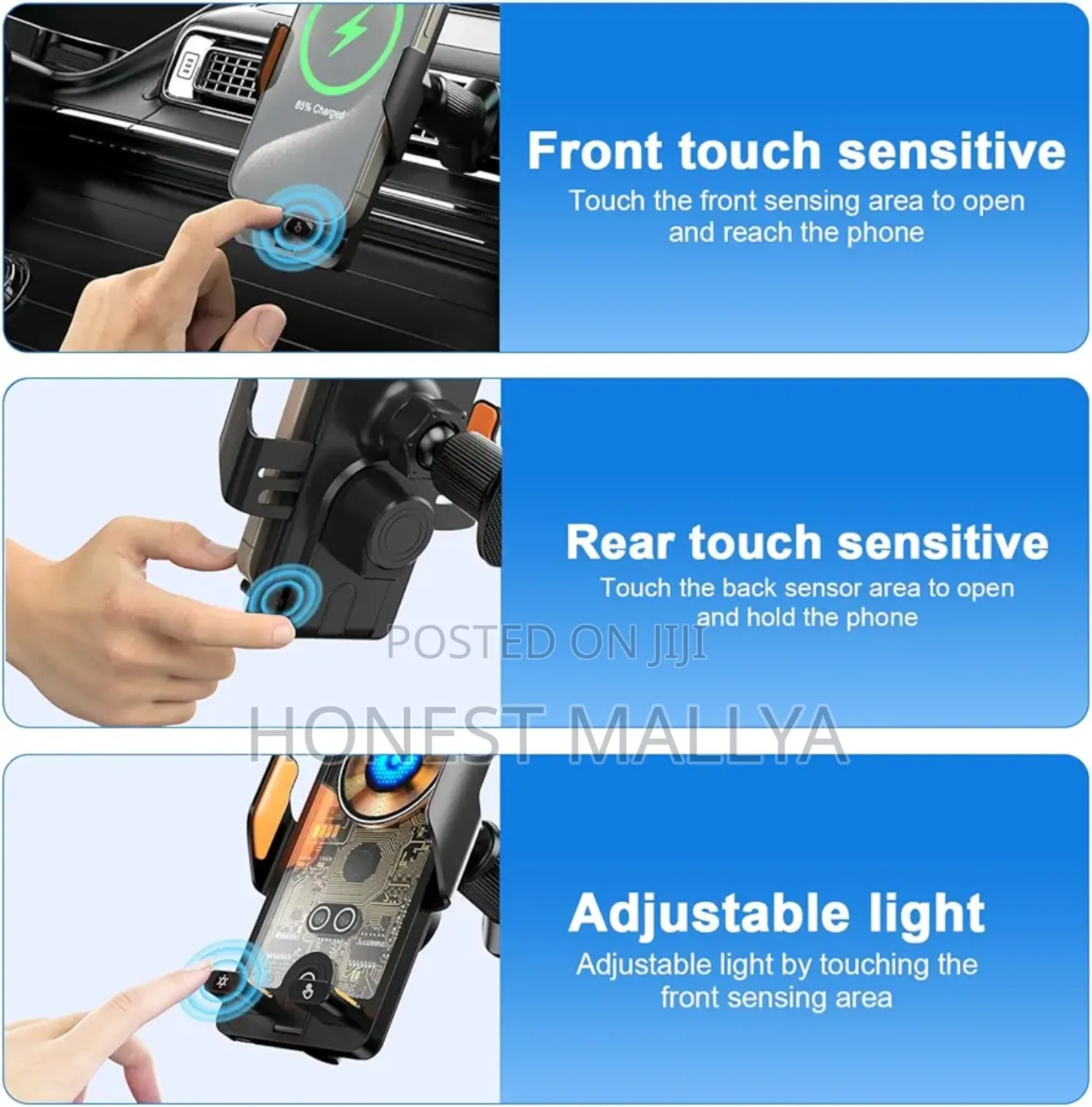 Wireless Car Charger Phone Holder Mount,