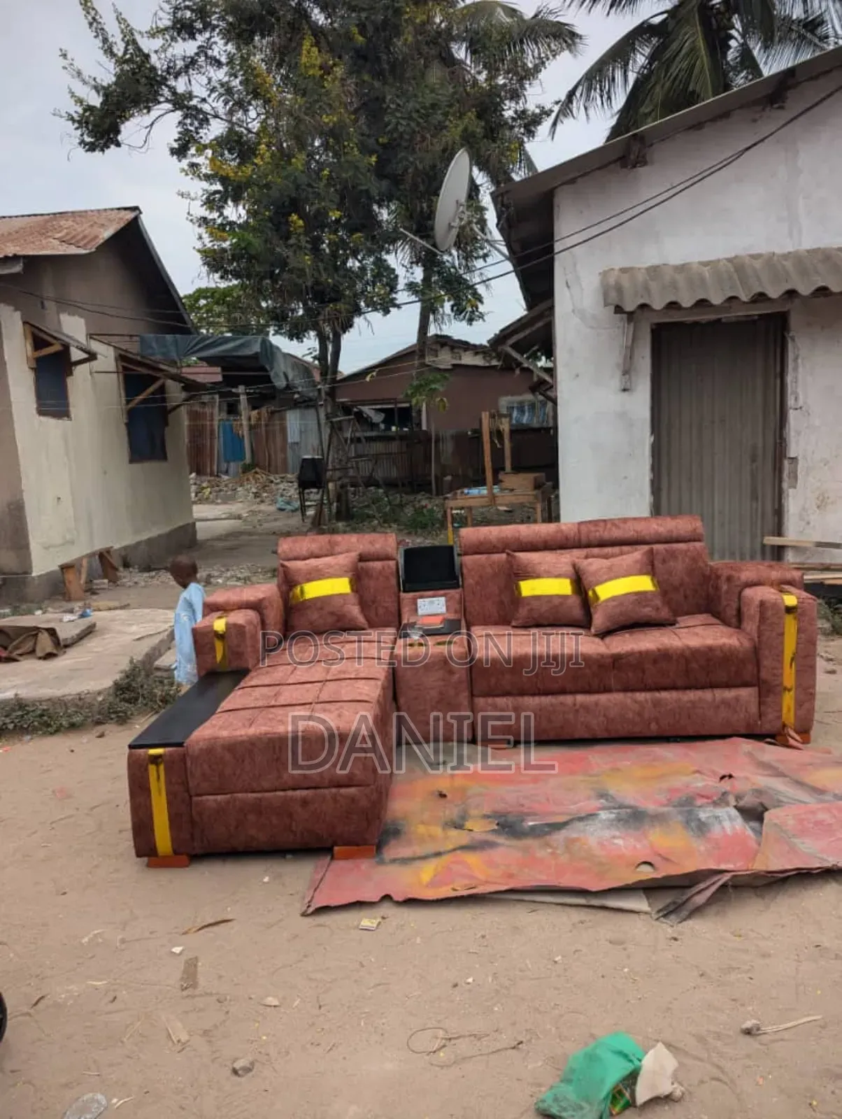 Sofa Set 2:2:1 L Shape Rangi Ya Brown