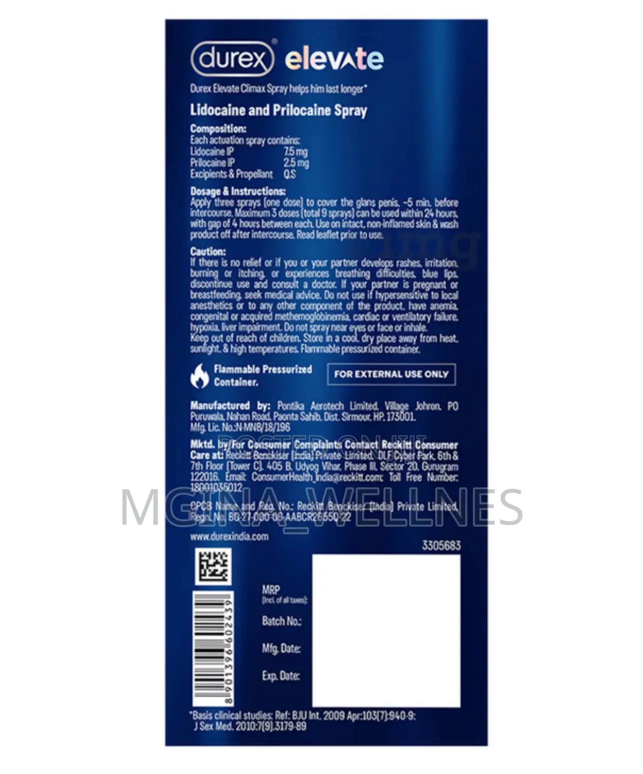 Durex Elevate Climax Delay Spray for Men