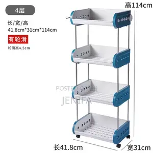 Storage Rack Organizer With Wheels For Kitchen, Bathroom