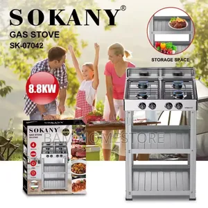 Gas Stove With Cabinet ( 3 Gas Plate+ 1 Electric Hot Plate)