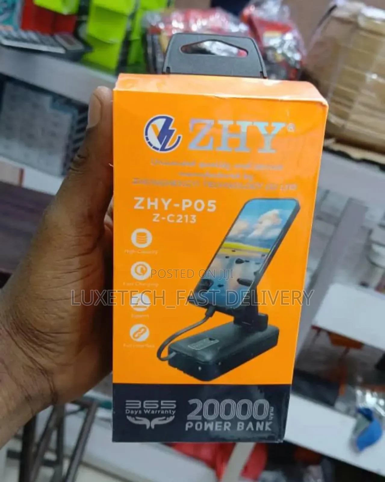 Power Bank With 20000mah Capacity and a Built-in Phone Stand