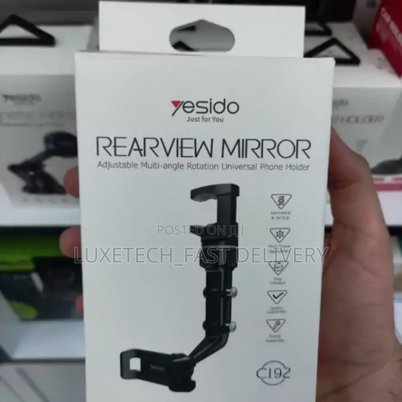 Yesido Rearview Mirror Multi-Angle Rotation Phone Holder