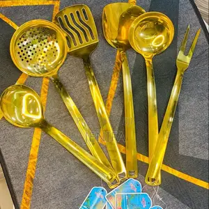 Gold Stainless Steel Saving Spoons 6pcs