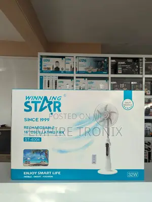 Winning Star St-4004 Remote Stand Rechargeable Solar Fan