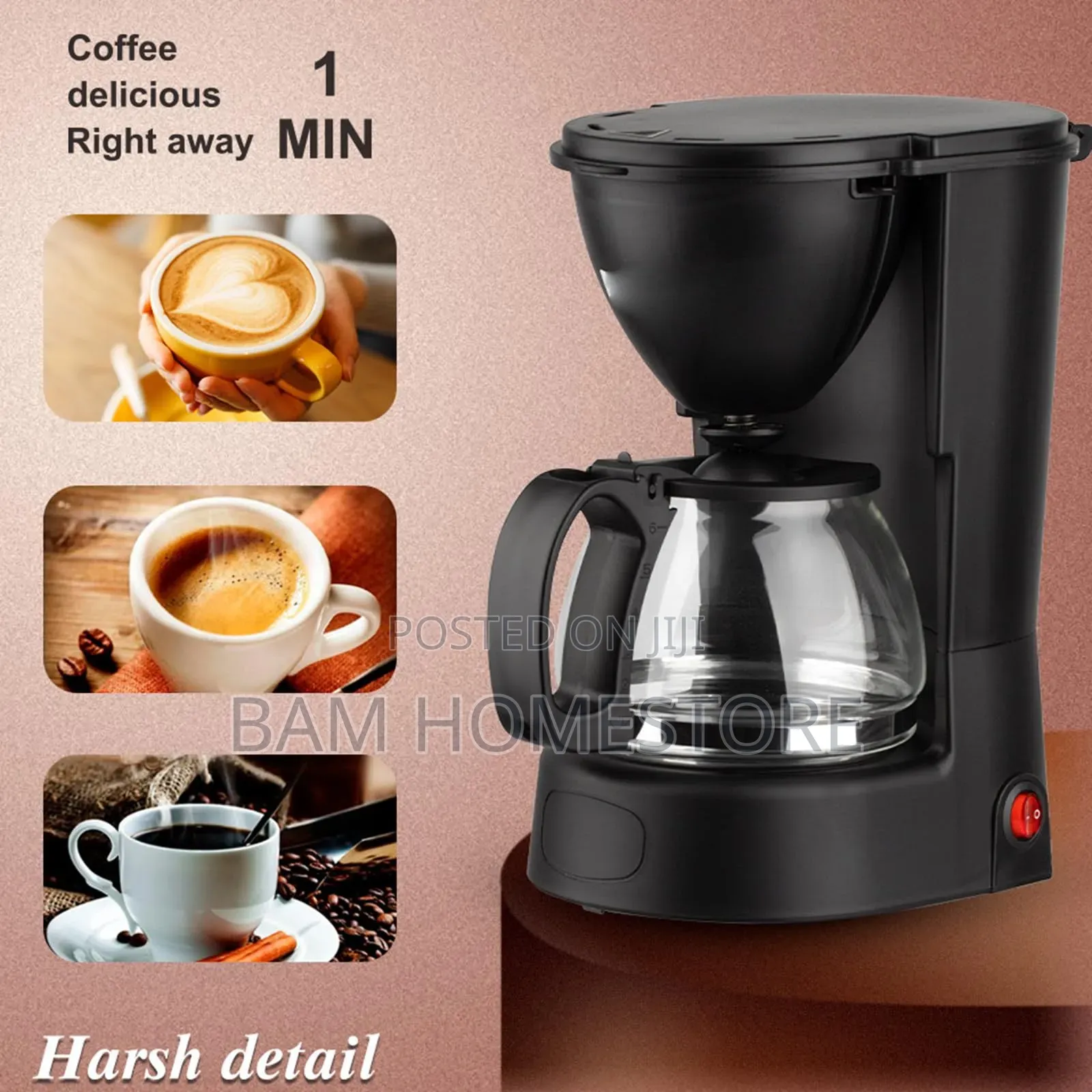 Drip Coffee Maker With Filter 6 Cups