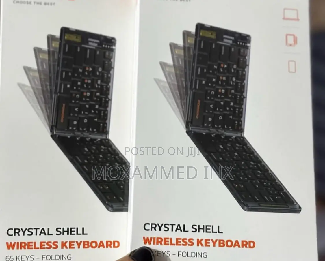 Porodo Crystal Shell Wireless Keyboard 65 Keys - Folding