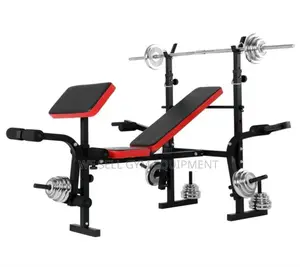 Press Bench and 50kg Weight Set Fullset Bodybuilding Set