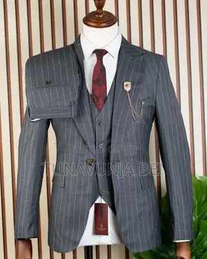 Stintched Pinstripe Suit
