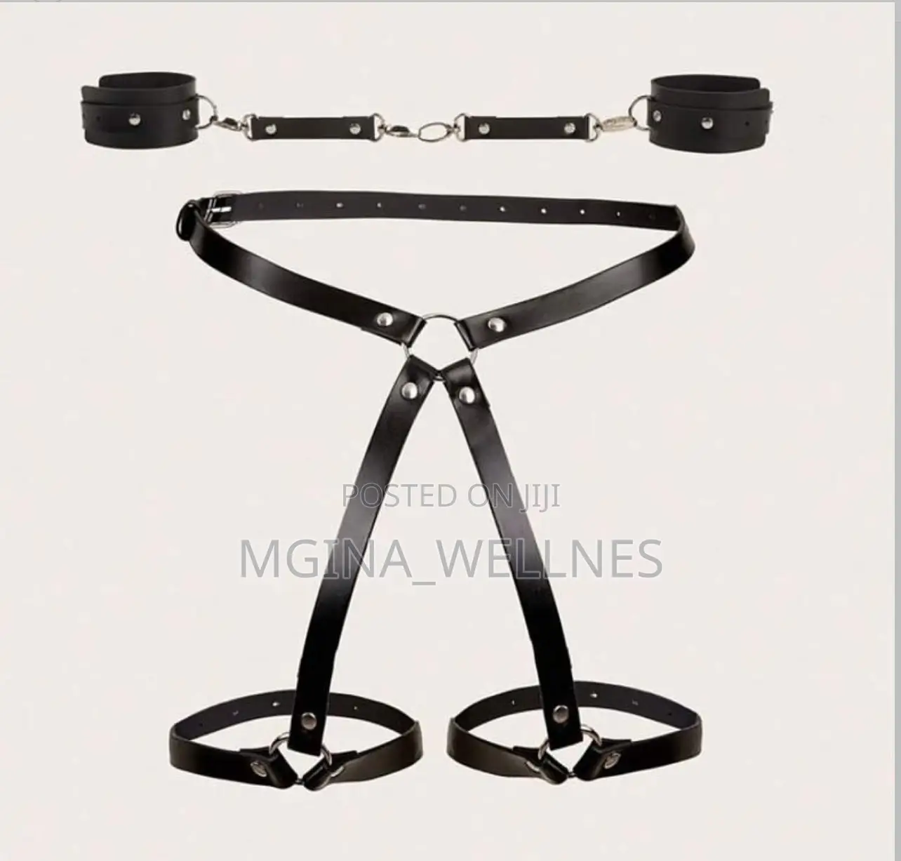 Women Extreme Bondage Set With 2 Wrist Cuffs Thigh Cortex