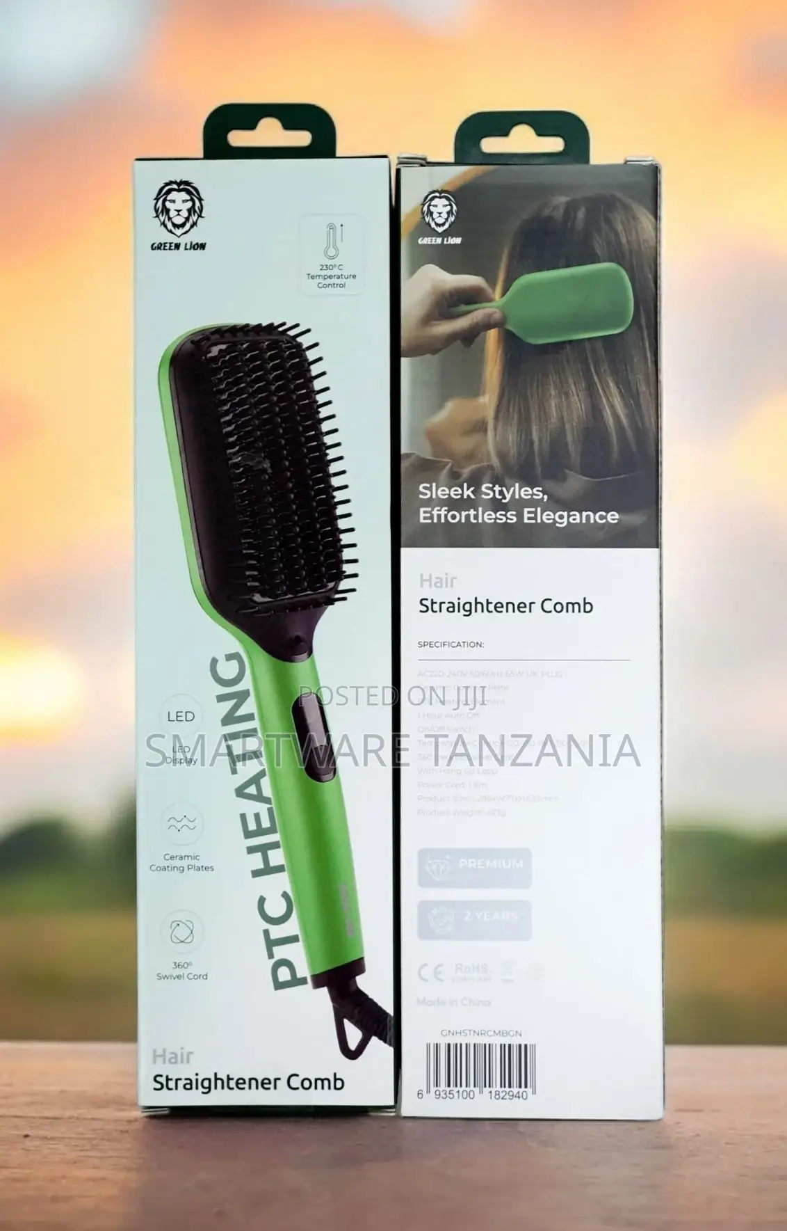 Green Lion Straightener Comb - Black