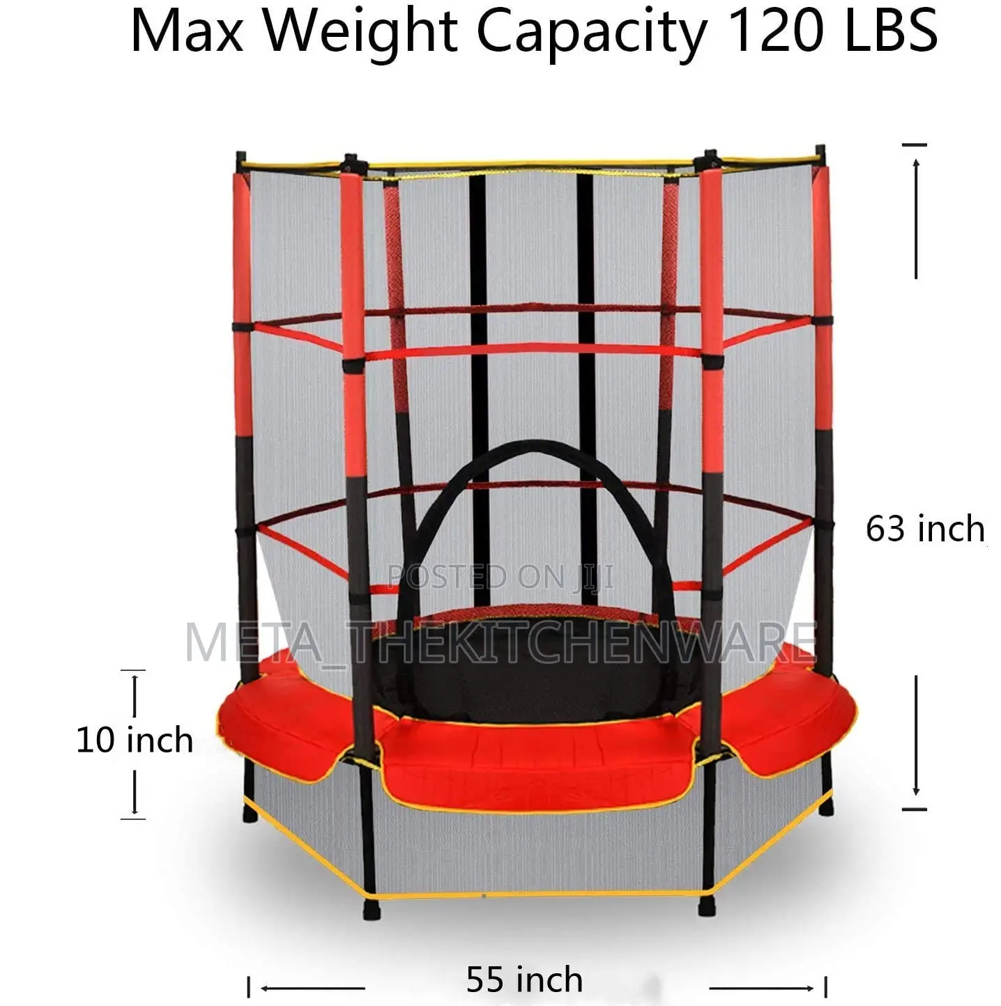 Mini Trampoline for Kids With Enclosure Net 55inches 54kg