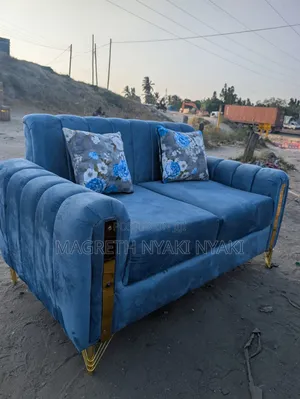 Nauza Sofa Set Mpya Spring Kitambaa Valvet La. Watu 2