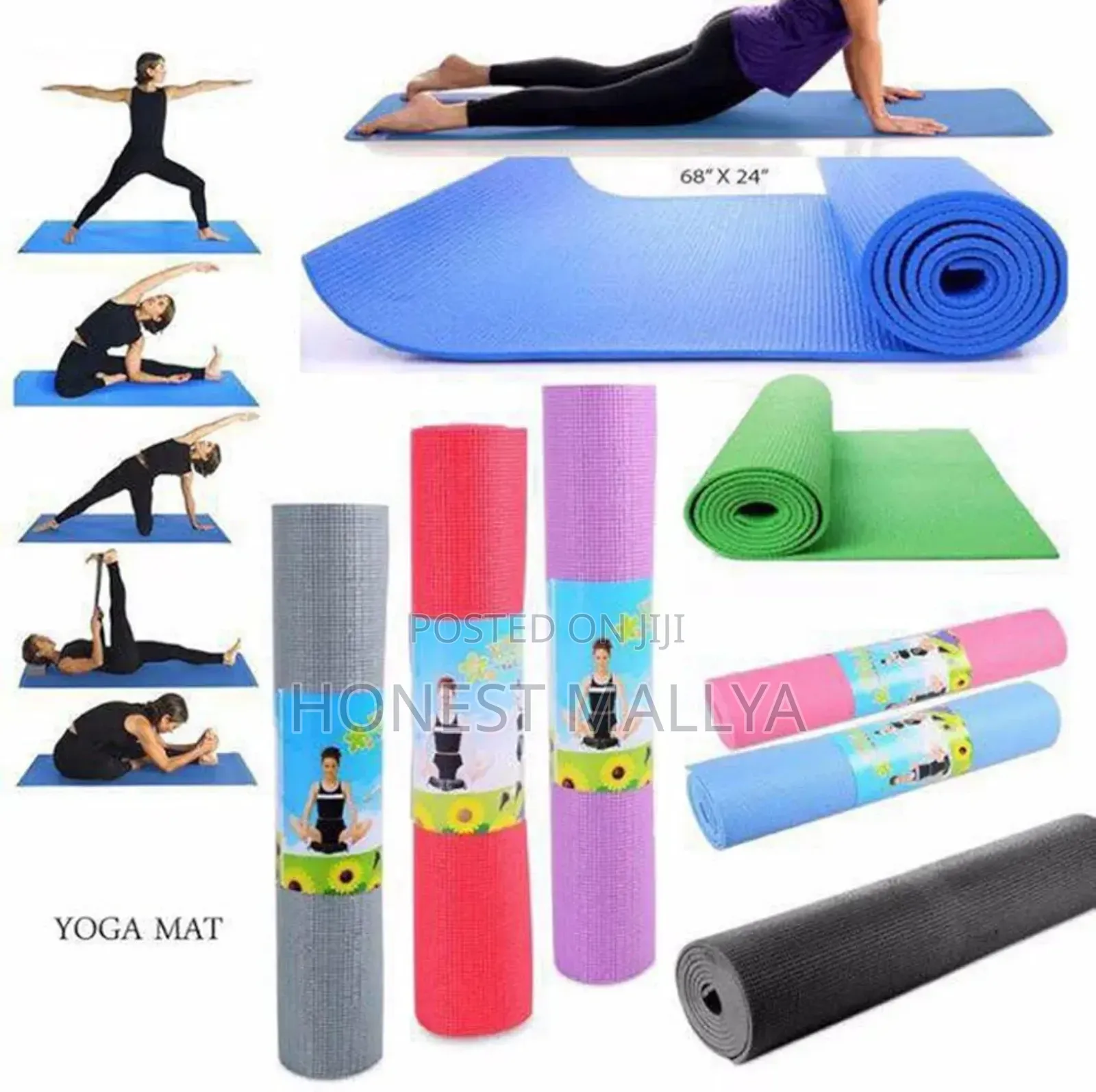 Moisture-Resistant Exercise Mat for Pilates Gym Workouts