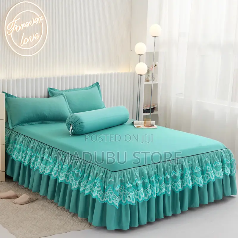 Heavy Pure Cotton Size 6*7 1bedskirt, 1bedsheet, 4pillowcase