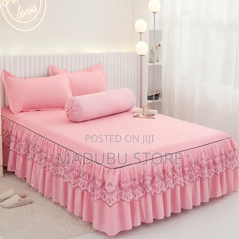 Heavy Pure Cotton Size 6*7 1bedskirt, 1bedsheet, 4pillowcase