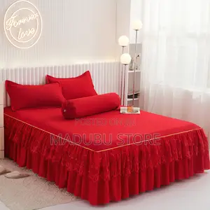 Heavy Pure Cotton Size 6*7 1bedskirt, 1bedsheet, 4pillowcase