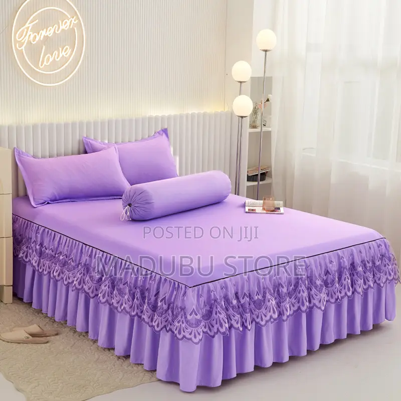 Heavy Pure Cotton Size 6*7 1bedskirt, 1bedsheet, 4pillowcase