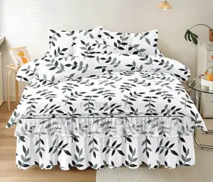 Heavy Flower Size 8*9 1bedskirt, 1bedsheet, 4pillocase
