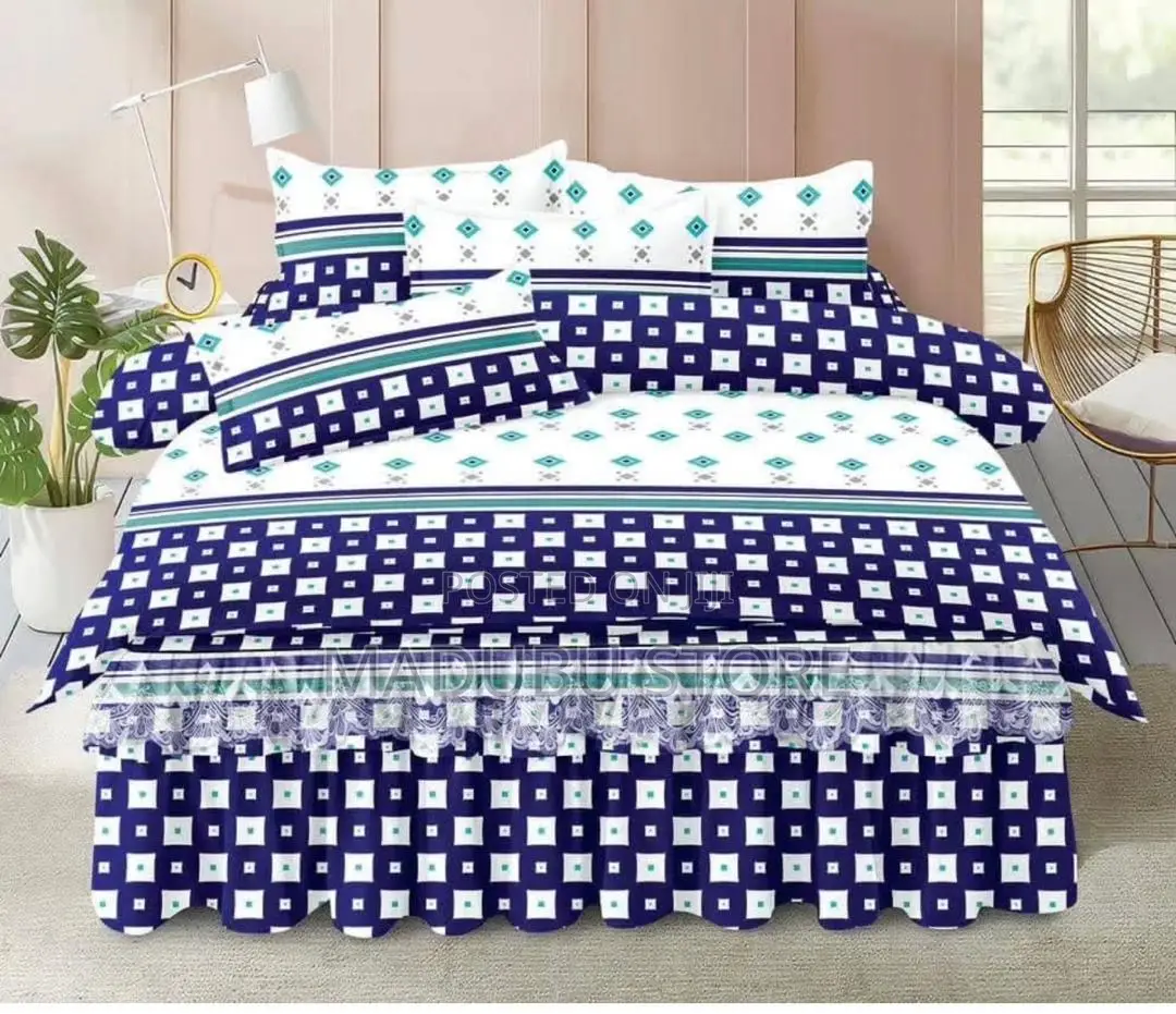Heavy Flower Size 8*9 1bedskirt, 1bedsheet, 4pillocase