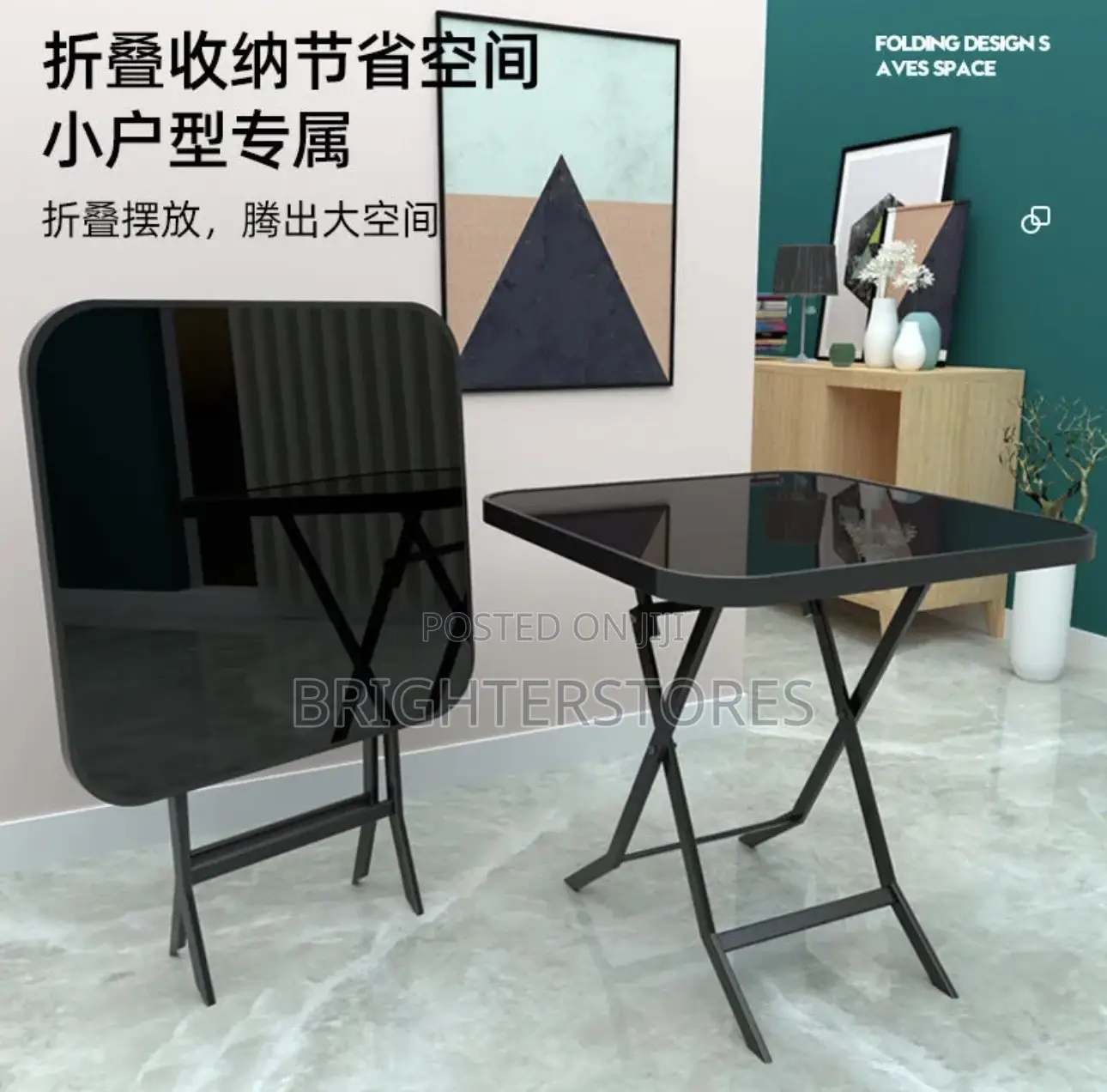 Top Glass Table and Foldable and Good Quality