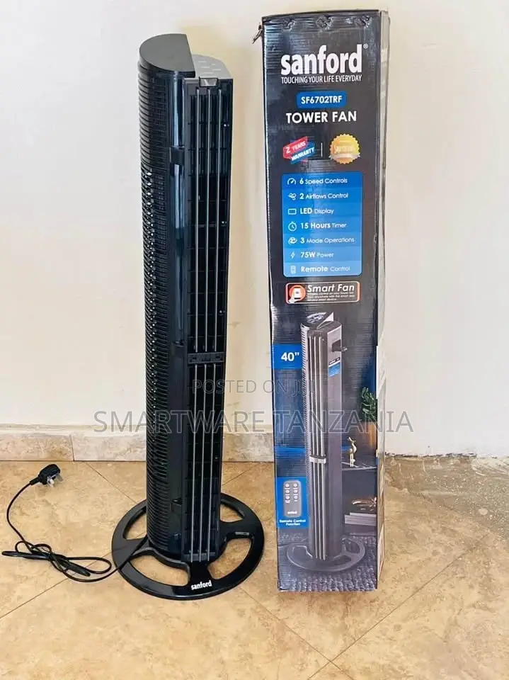 Tower Fan With Remote Control And Timer Function (1-12 H)