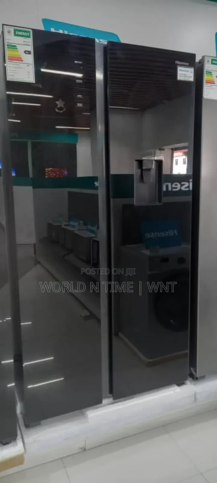 Offer Hisense Fridge Rs518n4wbf Side by Side 504l Black Mirror