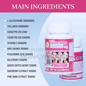 Supreme Gluta White. Glutathione Skin Whitening 30 Softgel
