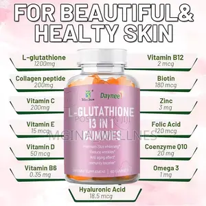 L-Glutathione 13 in 1 Gummies, 1200mg,