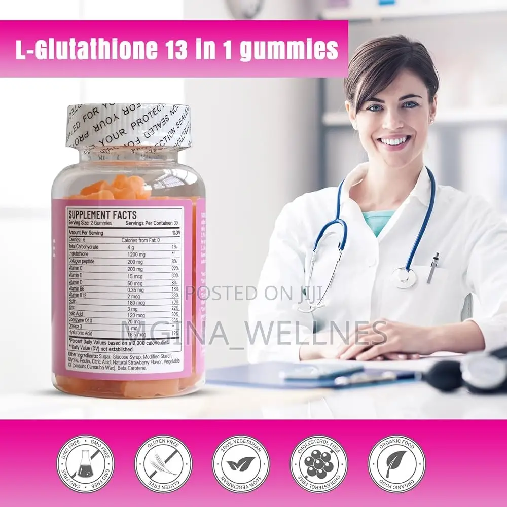 L-Glutathione 13 in 1 Gummies, 1200mg,