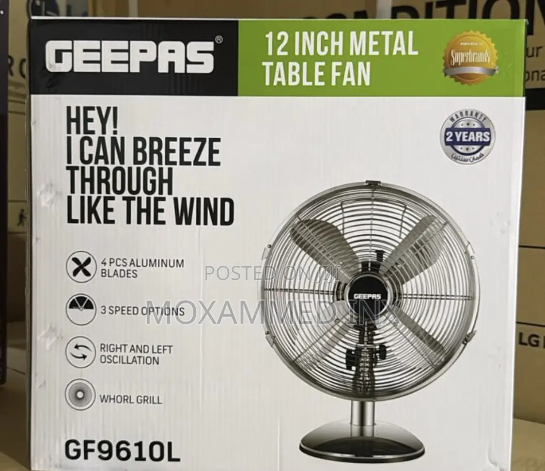 Geepas 12imcb Metal Table Fan