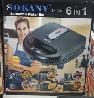 6 In 1 Mini Waffle Maker With Removable Plates For Breakfa