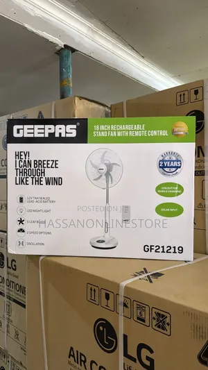 Geepas Rechargeable Stand Fan With Remote Control Gf21219