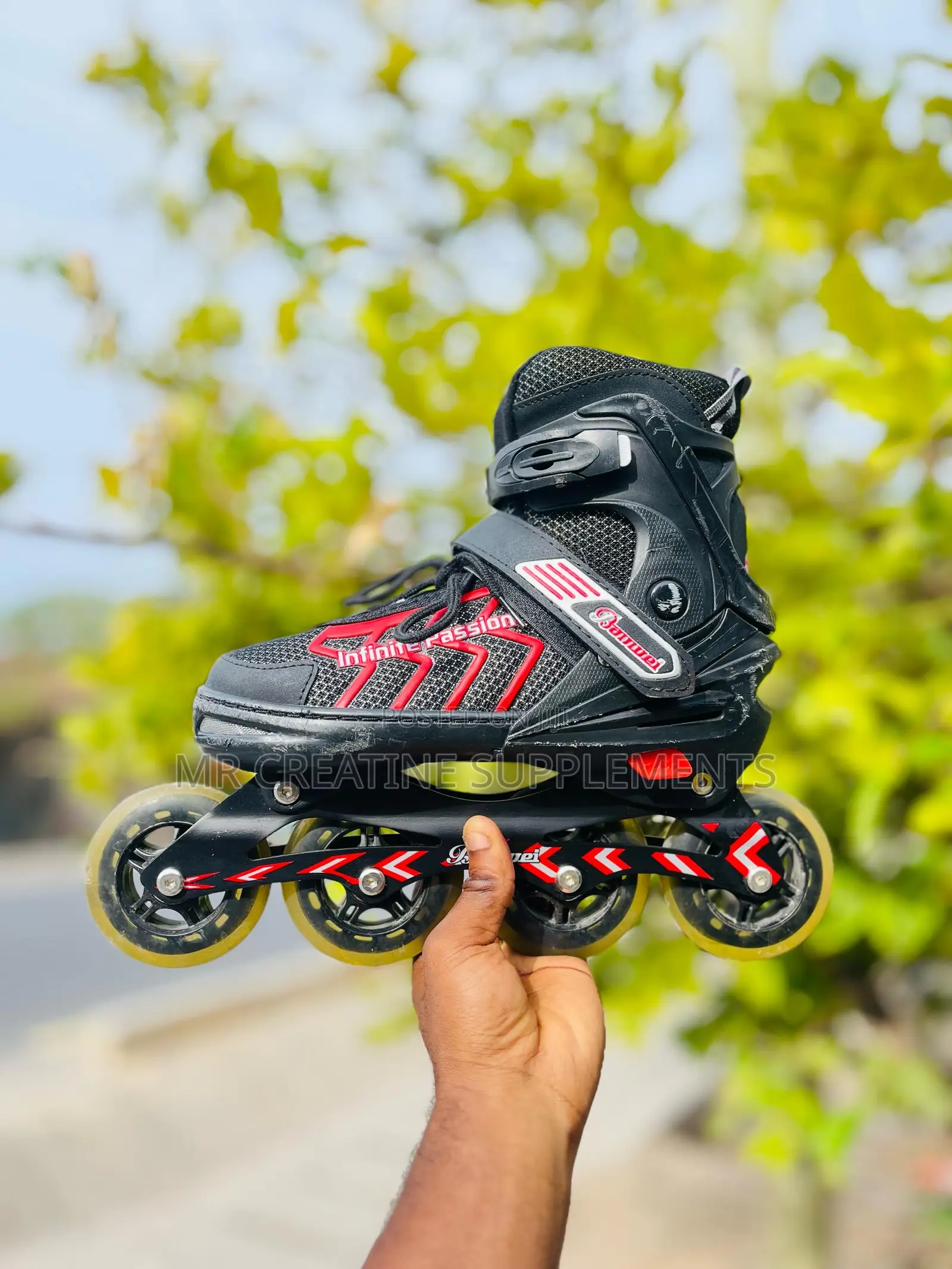 Skating Red Design Shoes Roller Hockey Shoes Blade