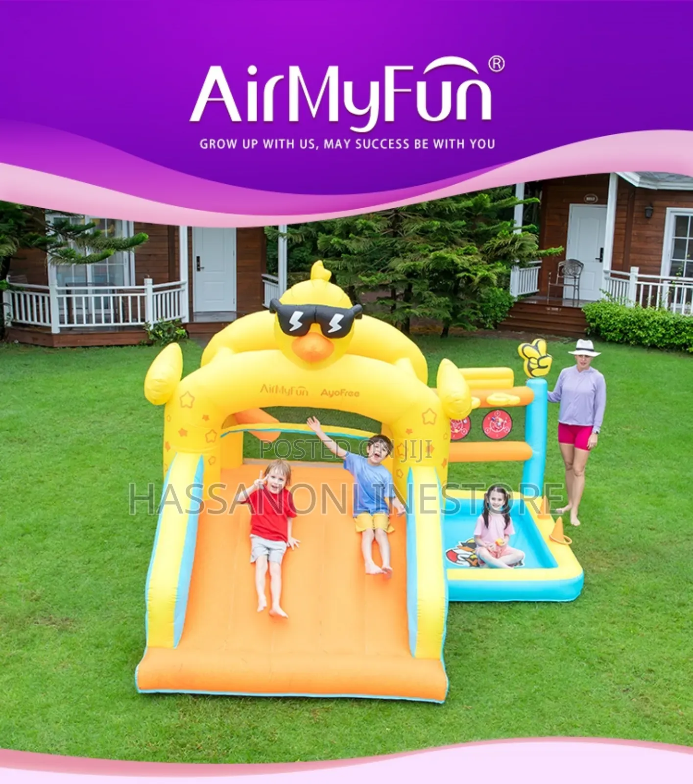 Airmyfun Outdoor Yellow Duck Balloon Infantable Bouncer