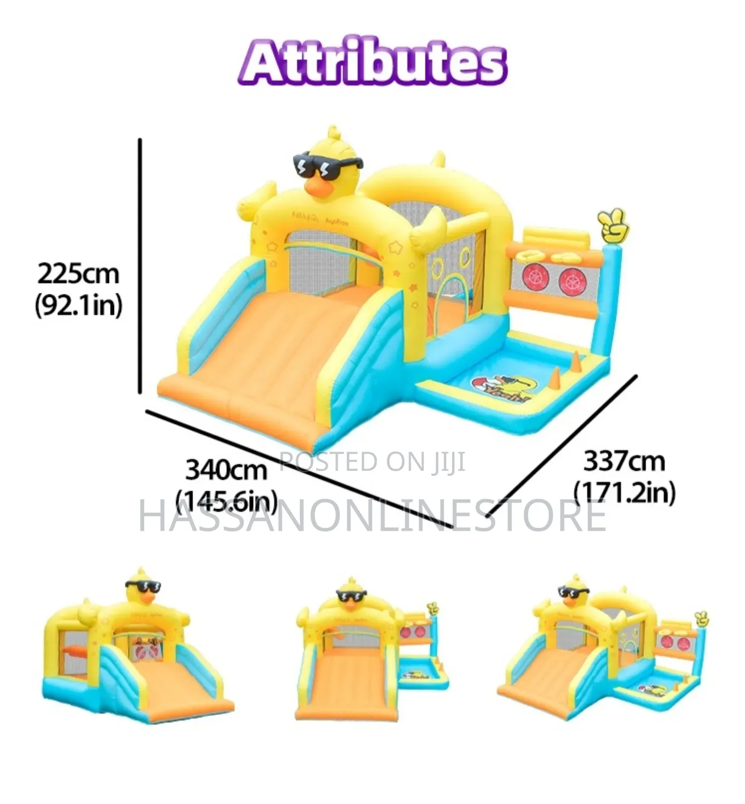 Airmyfun Outdoor Yellow Duck Balloon Infantable Bouncer