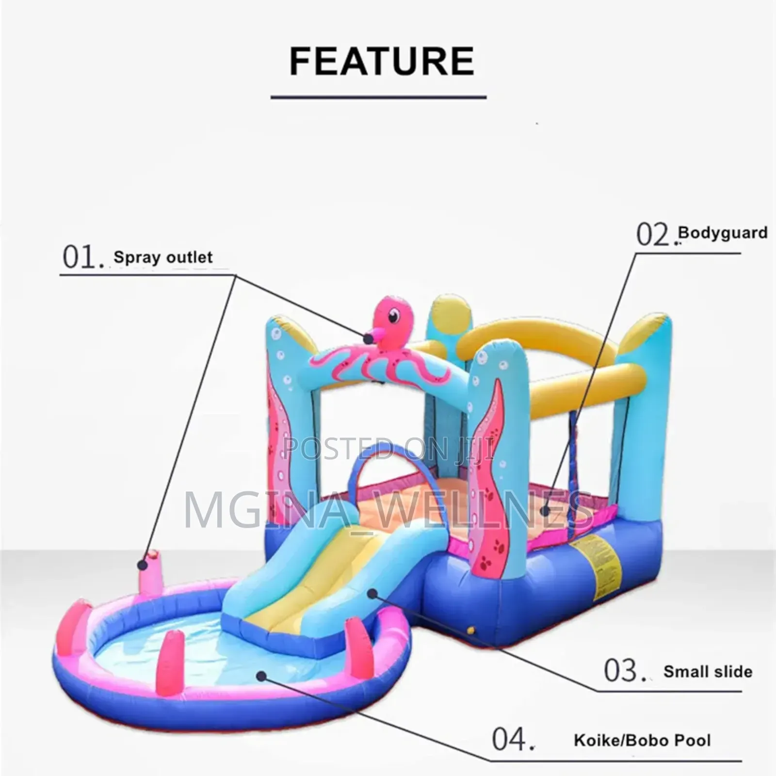 Octopus Children's Inflatable Castle Jumping Bed Slide