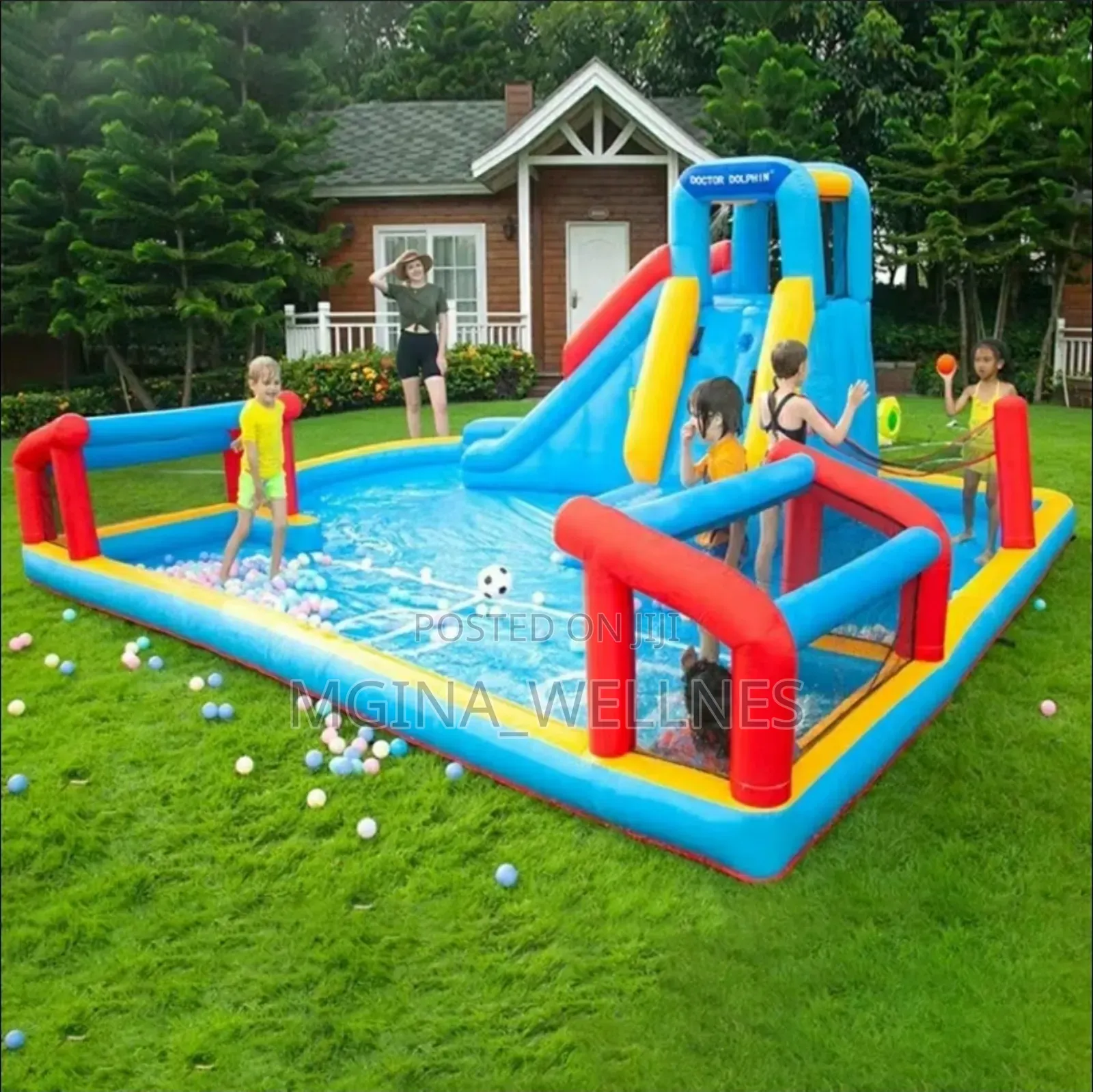 Large Inflatable Water Park Bouncy Castle With Water Slide,