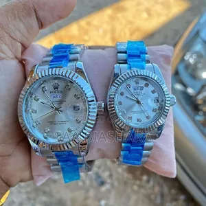 Rolex Couple Watches Silver and White