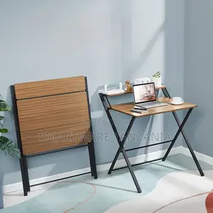 2-tier Foldable Computer Desk With Shelf For Home Office