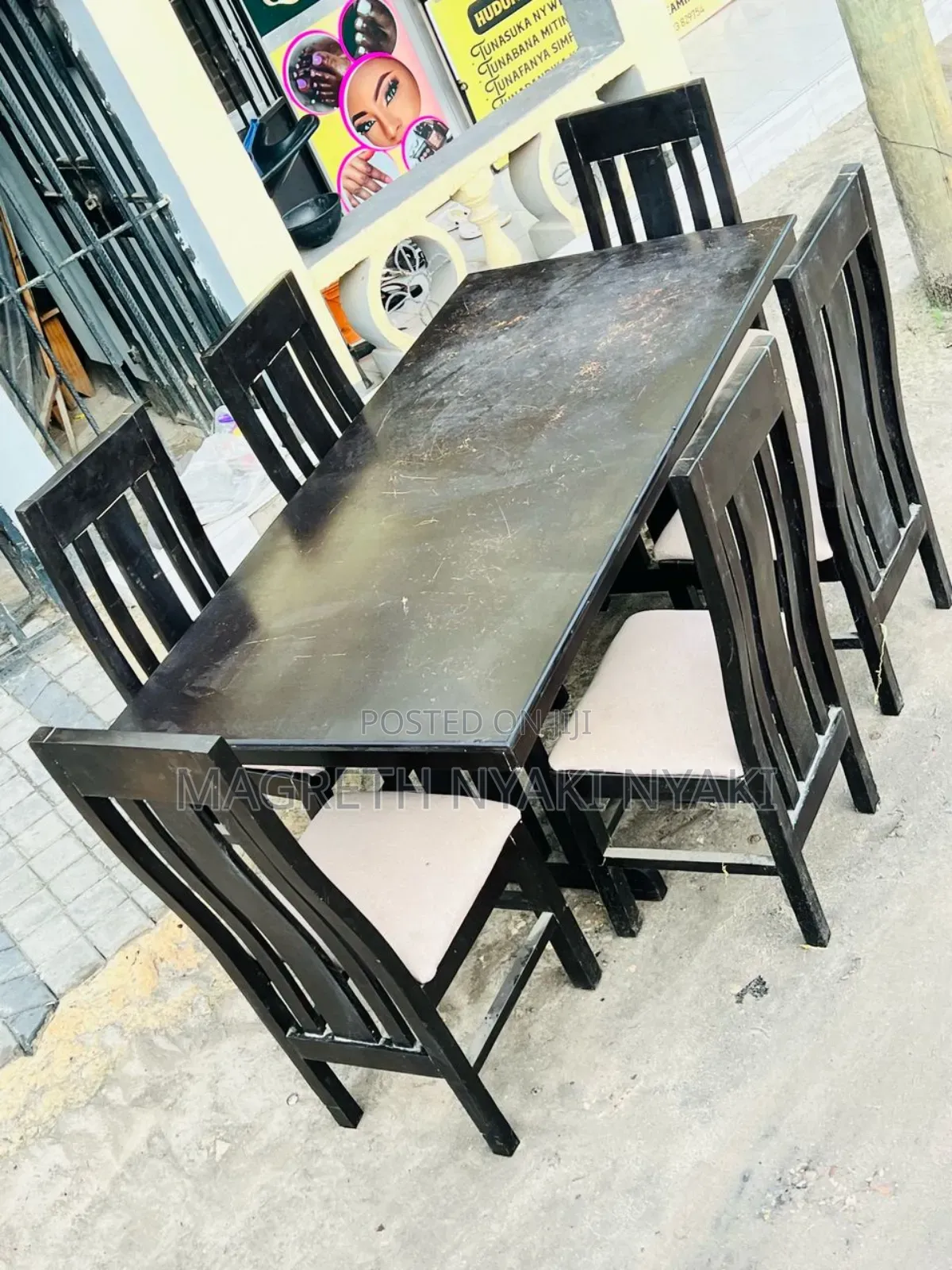 Dinning Table Viti 6 Clean Mbao Ngumu