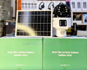 Solar-Powered, Dual-Screen Outdoor Security Camera System