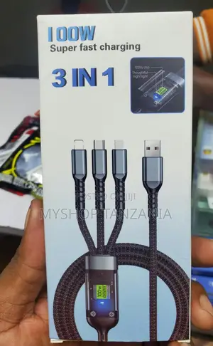 100w Super Fast Charging Usb Cables 3 in 1