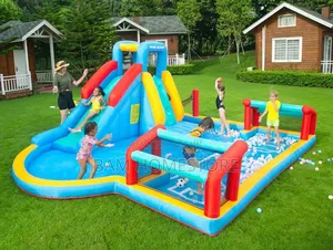Sliding Castle With Football and Volleyball Grounds