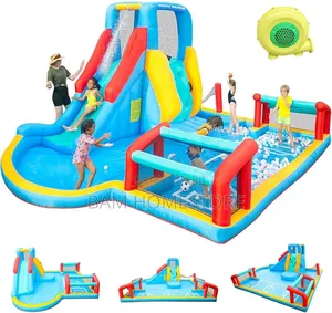 Sliding Castle With Football and Volleyball Grounds