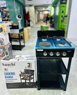 Saachi Cooker 3 Gas + 1 Electric Plate With Stand