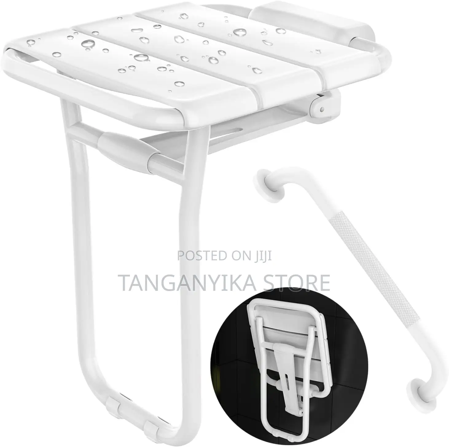Folwall-Mounted Folding Shower Chair – Stainless Steel