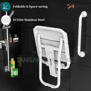 Folwall-Mounted Folding Shower Chair – Stainless Steel