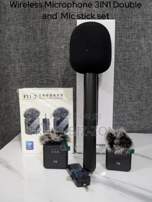 Wireless Microphone Double 3in1 and Mic Handheld Stick For